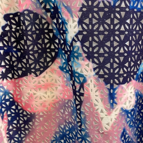 Neiman Marcus dress with pink and blue watercolor pattern. Size large. - Picture 3 of 4